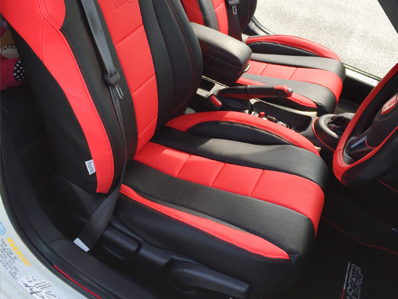 CR-Z-Dotty-Custom特注デザインシートカバー - レザーシートカバーの 